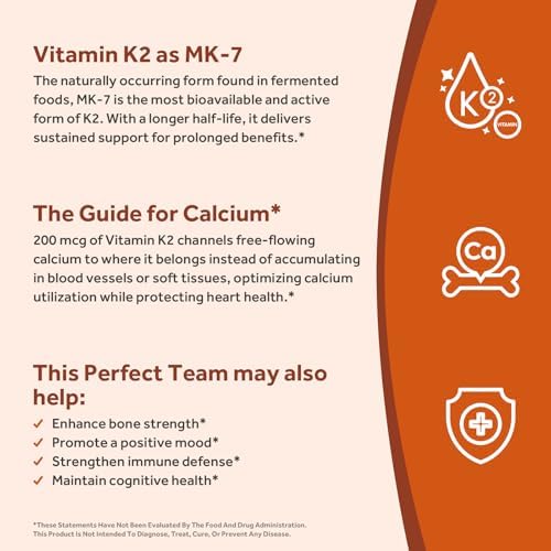  Doctor's Recipes Vitamin D3 K2 for Strong Bone Density and Immune Support, 10,000 IU, 200 mcg MK-7, Calcium Absorption,