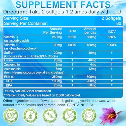 ClimeCo Certified AREDS 2 Plus Eye Vitamins - 160 Softgels for Eye Brightness & Blue Light Protection