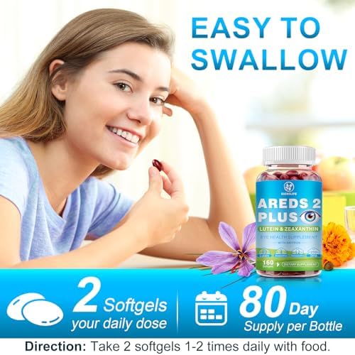 ClimeCo Certified AREDS 2 Plus Eye Vitamins - 160 Softgels for Eye Brightness & Blue Light Protection